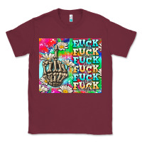 Burgundy fuck everything skeletons Classic Tee - AdoDesignShop