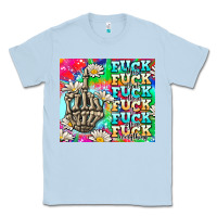 Dusty Blue fuck everything skeletons Classic Tee - AdoDesignShop
