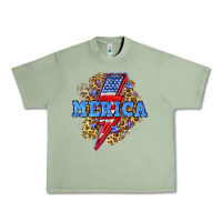 Oil Green Merica lightning bolt Urban Heavy Tee - Neo Western