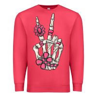 Cardinal pink gemstone peace skeleton hand Premium Sweatshirt - MaliasSmallBusiness