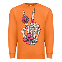Carrot pink gemstone peace skeleton hand Premium Sweatshirt - MaliasSmallBusiness
