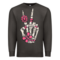 Smoke pink gemstone peace skeleton hand Premium Sweatshirt - MaliasSmallBusiness