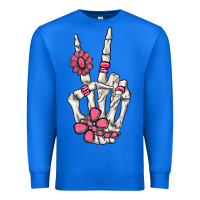 True Royal pink gemstone peace skeleton hand Premium Sweatshirt - MaliasSmallBusiness