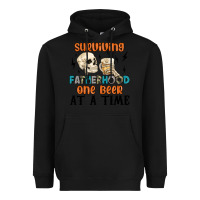 Black surviving fatherhood one beer at a time Heavyweight Hoodie - MaliasSmallBusiness