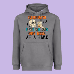 Surviving Fatherhood One Beer At A Time Heavyweight Hoodie Designed By Maliassmallbusiness