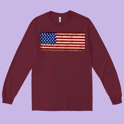 Usa Flag Long Sleeve Tee Designed By Jahusdesignshop