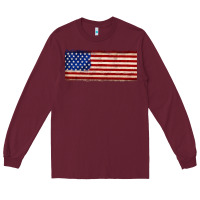Burgundy usa flag Long Sleeve Tee - JahusDesignShop