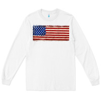 White usa flag Long Sleeve Tee - JahusDesignShop