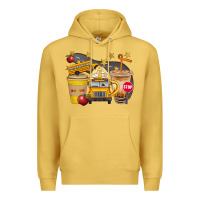 Antique Gold School Bus Coffee And Star Bbs Premium Hoodie - BundleAndBundleShop
