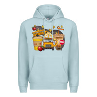 Blue Mist School Bus Coffee And Star Bbs Premium Hoodie - BundleAndBundleShop