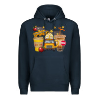 Navy School Bus Coffee And Star Bbs Premium Hoodie - BundleAndBundleShop