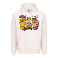 Pale Pink School Bus Coffee And Star Bbs Premium Hoodie - BundleAndBundleShop