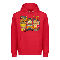 Red School Bus Coffee And Star Bbs Premium Hoodie - BundleAndBundleShop