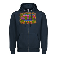 Navy cinco de mayo leopard frame Zipper Hoodie - Artiststas