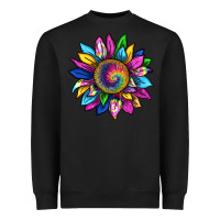 Black tie dye sunflower Heavyweight Sweatshirt - texasbilliewilder