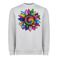Heather Grey tie dye sunflower Heavyweight Sweatshirt - texasbilliewilder