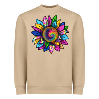Mushroom tie dye sunflower Heavyweight Sweatshirt - texasbilliewilder