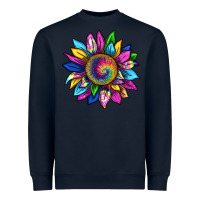 Navy tie dye sunflower Heavyweight Sweatshirt - texasbilliewilder
