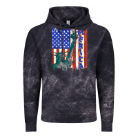 Cloud Black usa flag with statue of liberty Vintage Hoodie - texasbilliewilder
