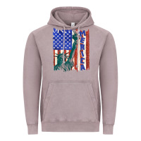 Vintage Zinc usa flag with statue of liberty Vintage Hoodie - texasbilliewilder