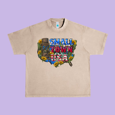 Small Town Usa 4th Of July Urban Heavy Tee Designed By Cowgirlartshop