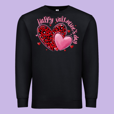 Happy Valentine's Day Hearts Premium Sweatshirt Designed By Maliassmallbusiness