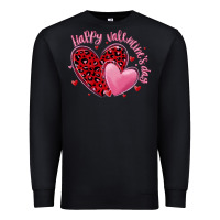 Black happy valentine's day hearts Premium Sweatshirt - MaliasSmallBusiness