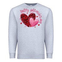 Heather Grey happy valentine's day hearts Premium Sweatshirt - MaliasSmallBusiness