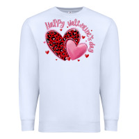 White happy valentine's day hearts Premium Sweatshirt - MaliasSmallBusiness