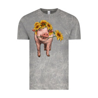 Cloud Rock pig with sunflowers Vintage Tee - RanaPortraitStore