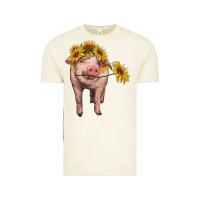 Vintage Arctic pig with sunflowers Vintage Tee - RanaPortraitStore