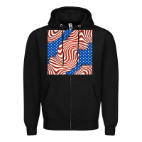 Black american flag seamless pattern Zipper Hoodie - BundleAndBundleShop