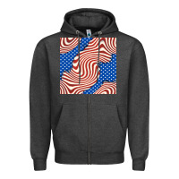 Charcoal Heather american flag seamless pattern Zipper Hoodie - BundleAndBundleShop