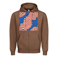Chestnut american flag seamless pattern Zipper Hoodie - BundleAndBundleShop