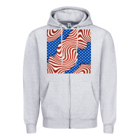 Heather Grey american flag seamless pattern Zipper Hoodie - BundleAndBundleShop