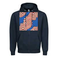 Navy american flag seamless pattern Zipper Hoodie - BundleAndBundleShop