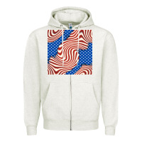 Oatmeal Heather american flag seamless pattern Zipper Hoodie - BundleAndBundleShop