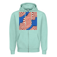Seafoam american flag seamless pattern Zipper Hoodie - BundleAndBundleShop