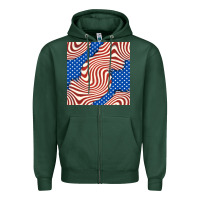 Sports Green american flag seamless pattern Zipper Hoodie - BundleAndBundleShop