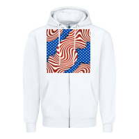 White american flag seamless pattern Zipper Hoodie - BundleAndBundleShop