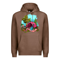 Chestnut Glamping Camp And Pink Tent Premium Hoodie - BundleAndBundleShop