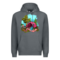 Rock Glamping Camp And Pink Tent Premium Hoodie - BundleAndBundleShop