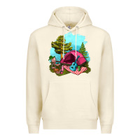 Sandshell Glamping Camp And Pink Tent Premium Hoodie - BundleAndBundleShop