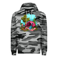 Slate Camo Glamping Camp And Pink Tent Premium Hoodie - BundleAndBundleShop