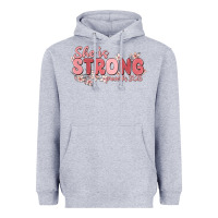 Heather Grey she is strong proverbs 31 25 Heavyweight Hoodie - MaliasSmallBusiness