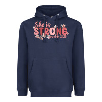 Navy she is strong proverbs 31 25 Heavyweight Hoodie - MaliasSmallBusiness