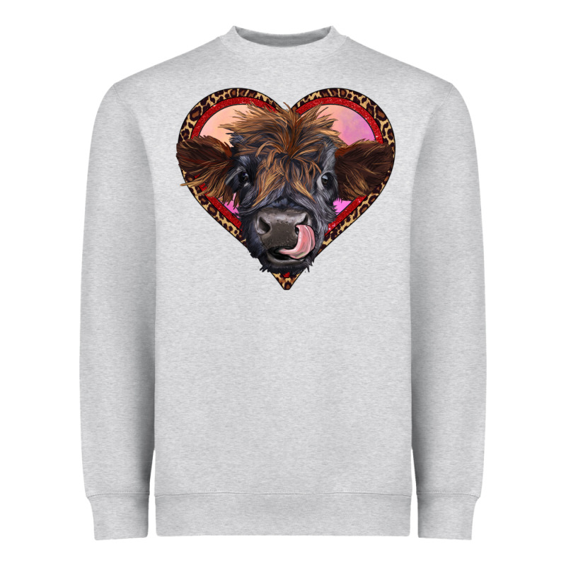 Leopard Heart Highland Calf Heavyweight Sweatshirt by RanaPortraitStore | Teevron