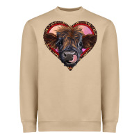 Mushroom leopard heart highland calf Heavyweight Sweatshirt - RanaPortraitStore