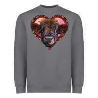 Storm leopard heart highland calf Heavyweight Sweatshirt - RanaPortraitStore