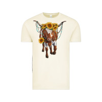 Vintage Arctic longhorn cow with sunflowers Vintage Tee - RanaPortraitStore